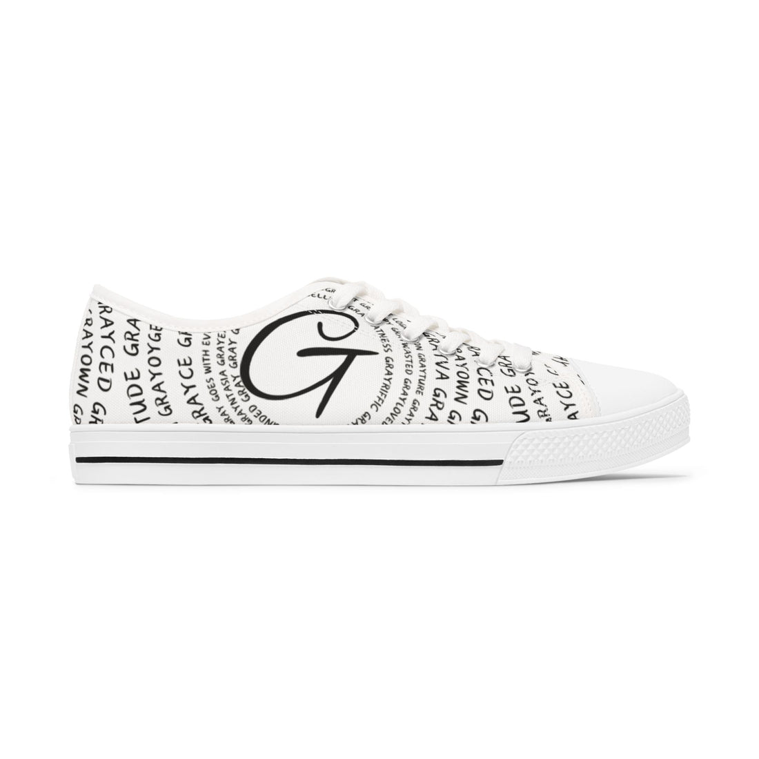 Women's Stylish Low Top Sneakers with Trendy Text Design