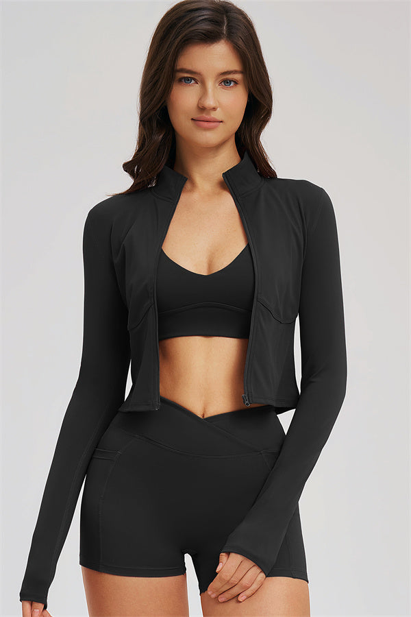 Women's The Sizzle Zip Jacket Sports Bra Shorts 3-Piece Set