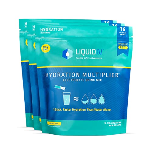 Liquid I.V. Hydration Multiplier - Lemon Lime - Powder Packets | Non-GMO | 16 Stick