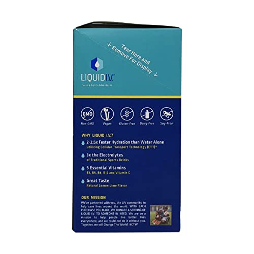 Liquid I.V. Hydration Multiplier - Lemon Lime - Powder Packets | Non-GMO | 16 Stick