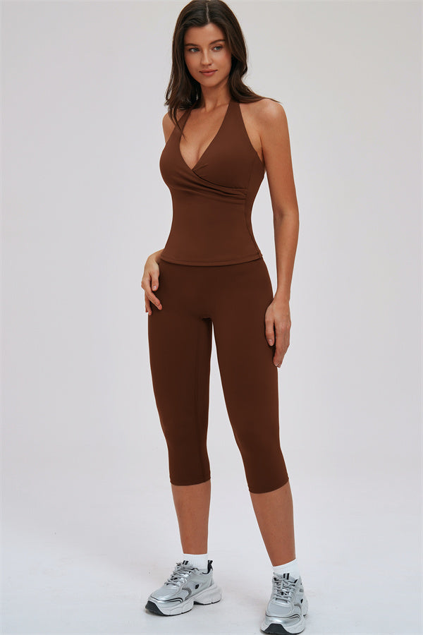 Women's "The Twirl" Halter Tank Top Capri Leggings 2-Piece Set