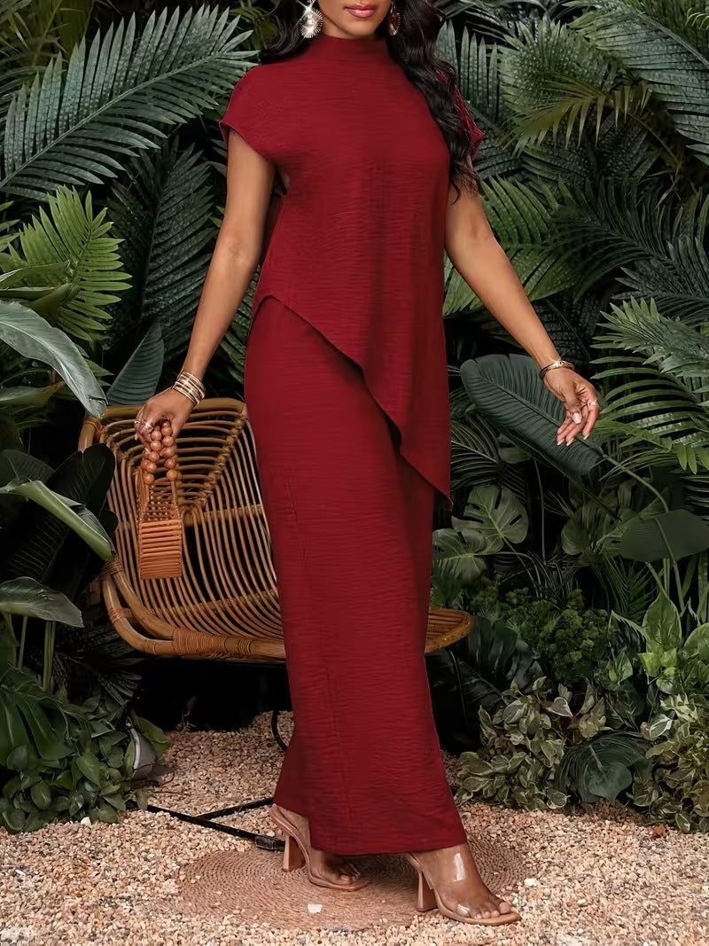 Women’s Two-Piece Asymmetrical Sleeveless Top & Pants Set