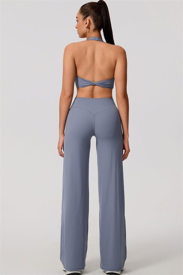 The Nestle Women's Sports Bra Straight Leg Pants 2-Piece Set