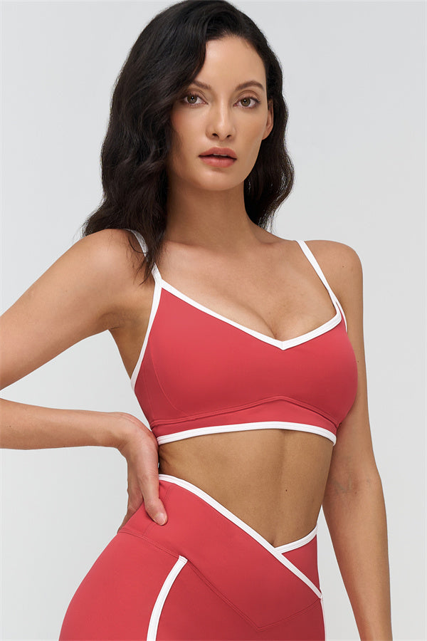 Women's "The Crave" Contrast Sports Bra Shorts 2-Piece Set