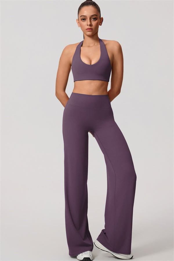The Nestle Women's Sports Bra Straight Leg Pants 2-Piece Set