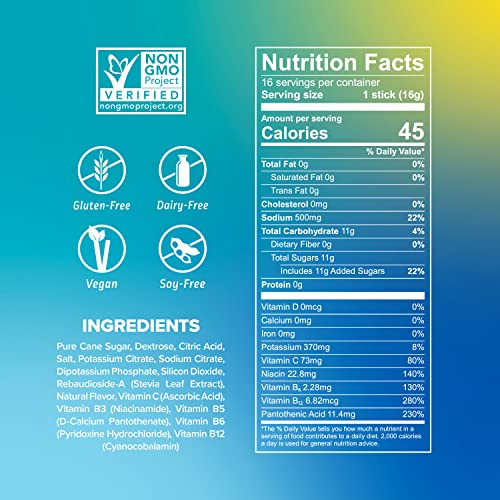 Liquid I.V. Hydration Multiplier - Lemon Lime - Powder Packets | Non-GMO | 16 Stick
