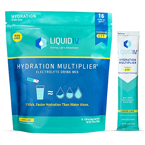 Liquid I.V. Hydration Multiplier - Lemon Lime - Powder Packets | Non-GMO | 16 Stick