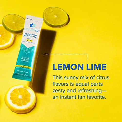 Liquid I.V. Hydration Multiplier - Lemon Lime - Powder Packets | Non-GMO | 16 Stick