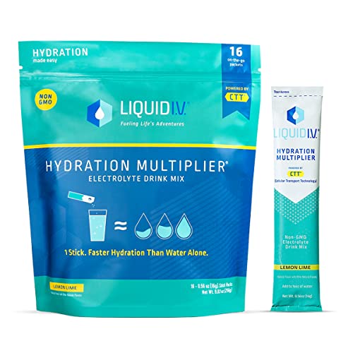 Liquid I.V. Hydration Multiplier - Lemon Lime - Powder Packets | Non-GMO | 16 Stick