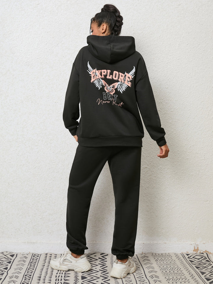 Women's Graphic Hoodie and Sweatpants Set