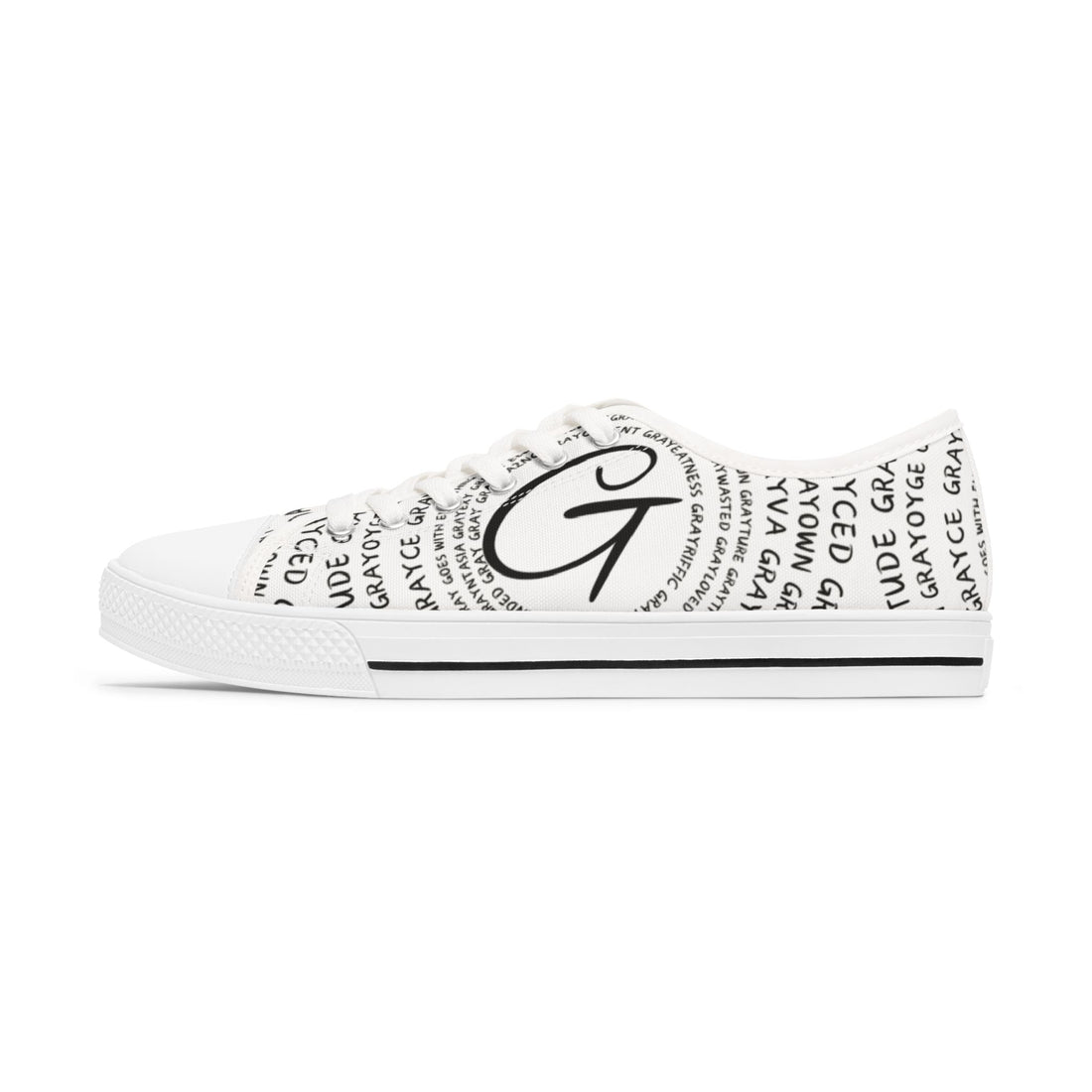 Women's Stylish Low Top Sneakers with Trendy Text Design