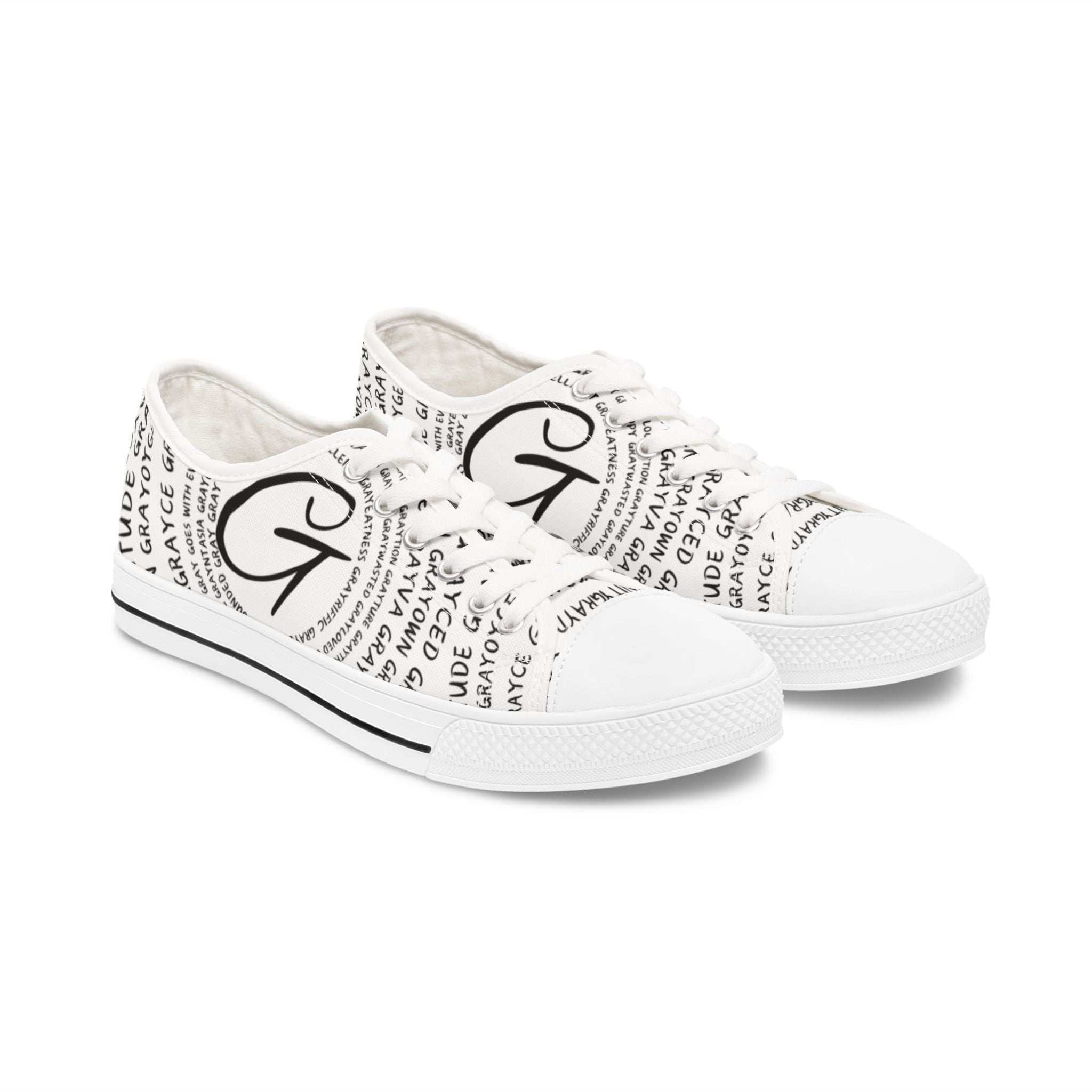 Women's Stylish Low Top Sneakers with Trendy Text Design