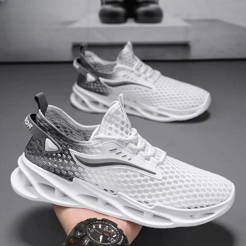 Men's Mesh Hollow-Sole Lace-up Sneakers