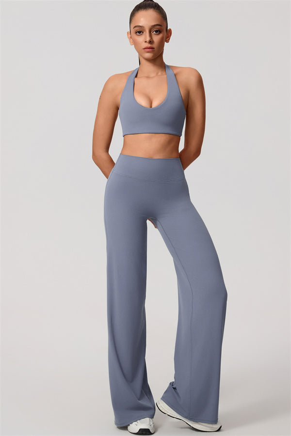 The Nestle Women's Sports Bra Straight Leg Pants 2-Piece Set