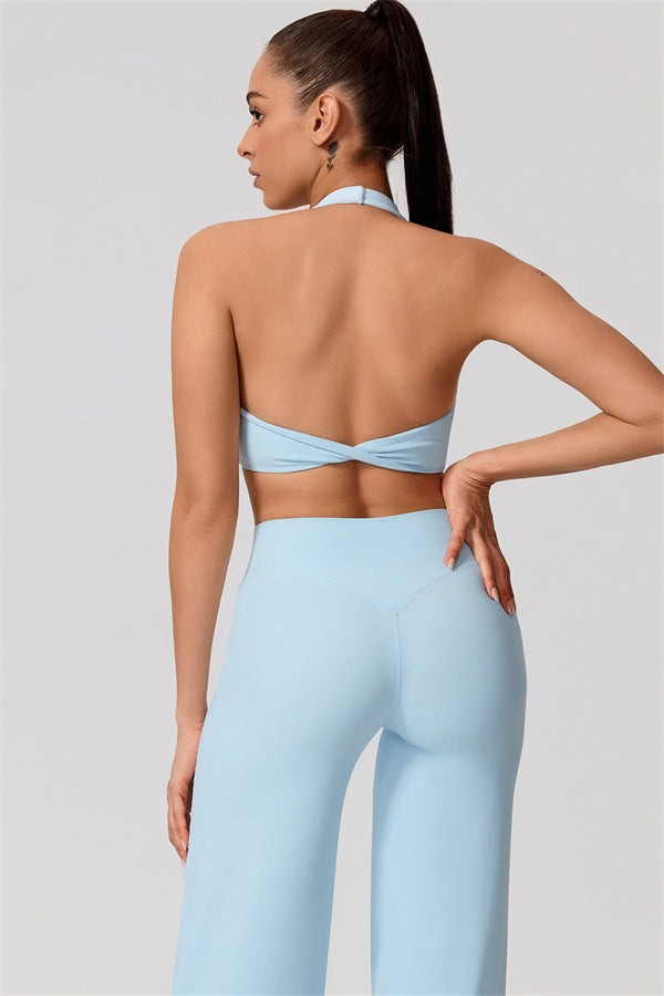 The Nestle Women's Sports Bra Straight Leg Pants 2-Piece Set