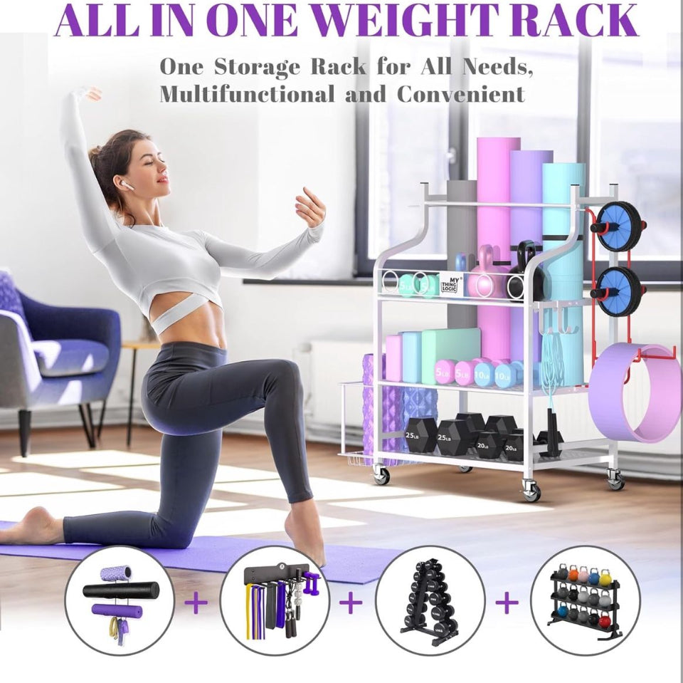 Mythinglogic Yoga Mat and Home Gym Storage Rack