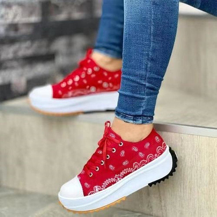 Women's Printed Fashion Wedge Spring Casual Sneakers