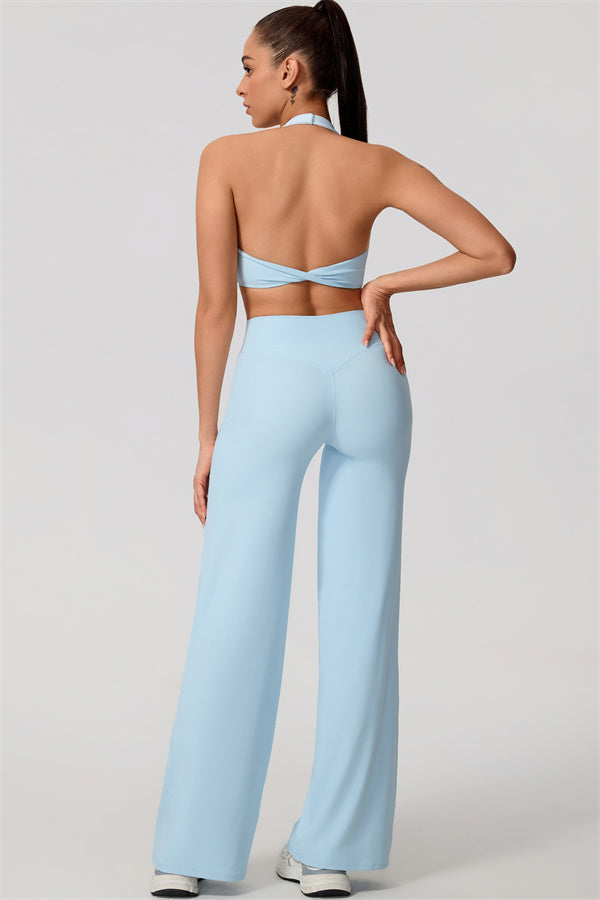 The Nestle Women's Sports Bra Straight Leg Pants 2-Piece Set