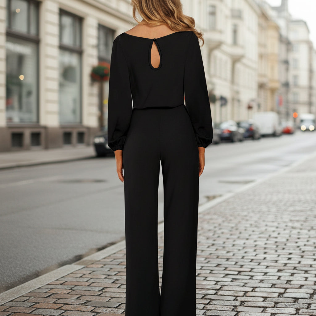 Women's Solid Color Slim-Fit Long Sleeve Knit Jumpsuit | 3 Colors S–XXL