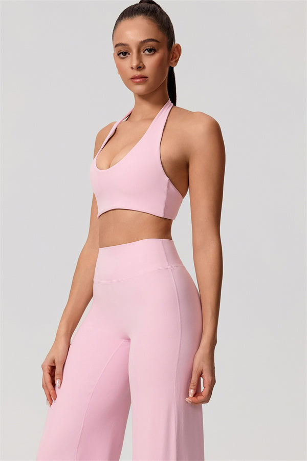 The Nestle Women's Sports Bra Straight Leg Pants 2-Piece Set