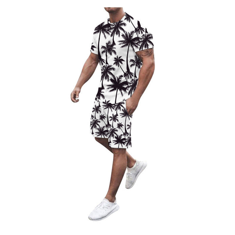 Men's Digital Color Printed Casual Loose Shorts