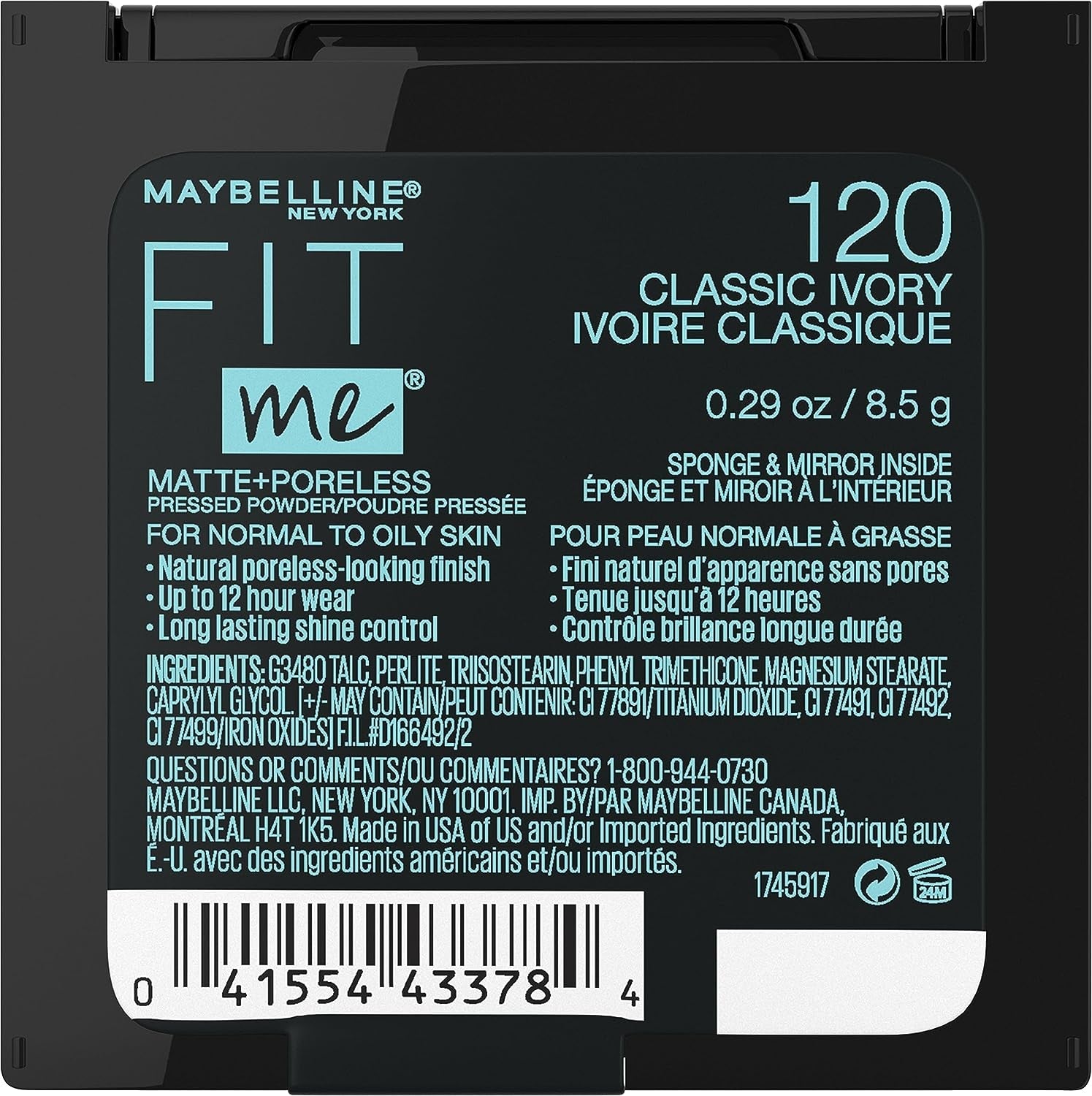 Fit Me Matte + Poreless Pressed Face Powder Makeup & Setting Powder, Classic Ivory