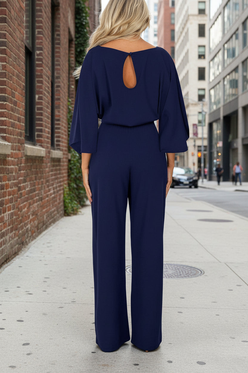 Women's Solid Color Slim-Fit Long Sleeve Knit Jumpsuit | 3 Colors S–XXL