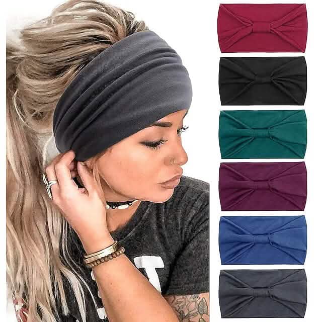 Women's 6-Piece: Wide Boho Bandeau Head Bands