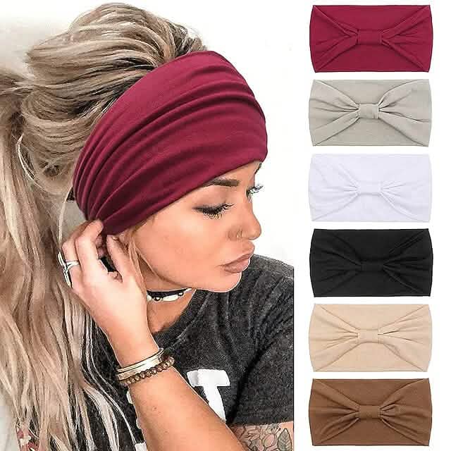 Women's 6-Piece: Wide Boho Bandeau Head Bands