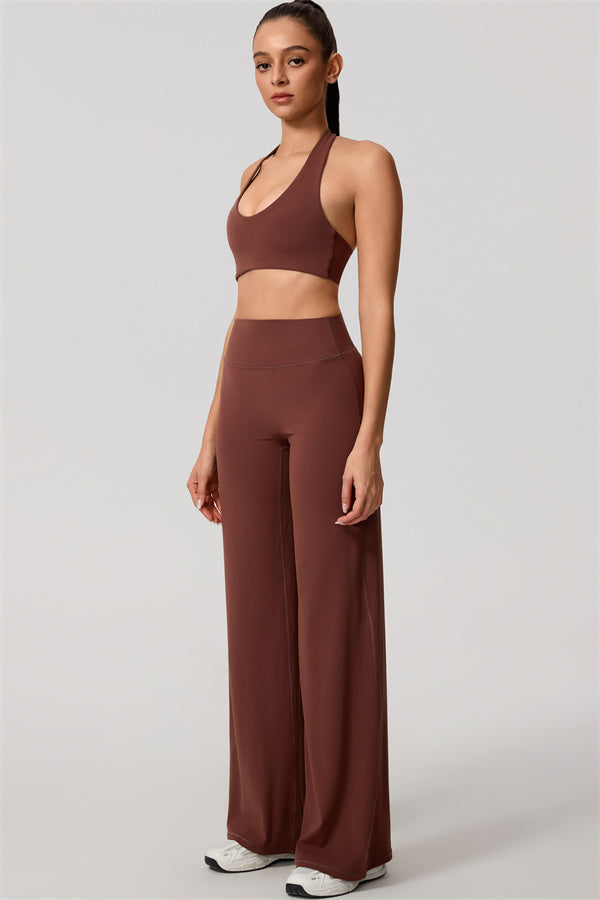 The Nestle Women's Sports Bra Straight Leg Pants 2-Piece Set