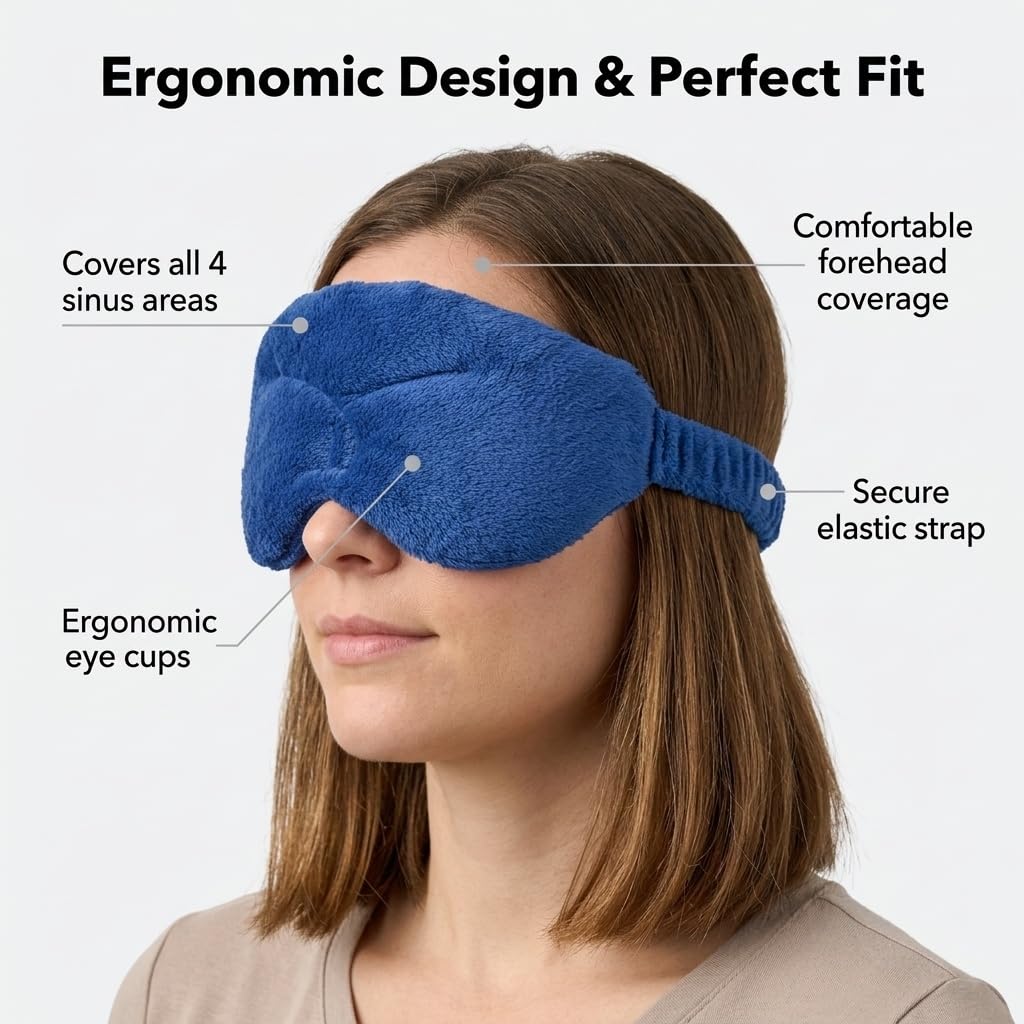 Eye Pillow Hot/Cold Aromatherapy Rectangular Shaped with 12 Herbs & Essential Oil