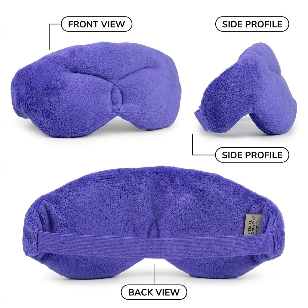 Eye Pillow Hot/Cold Aromatherapy Rectangular Shaped with 12 Herbs & Essential Oil