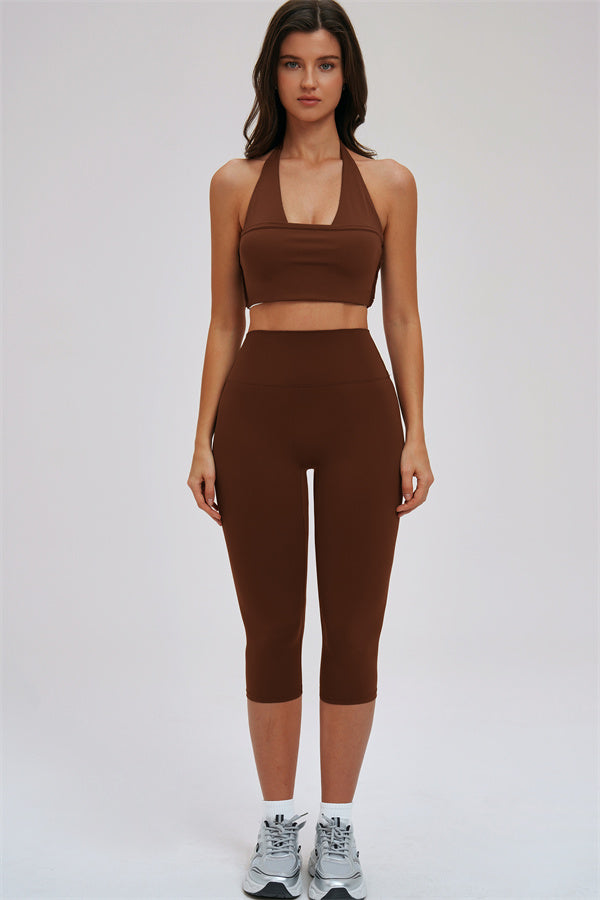 Women's "The Twirl" Halter Tank Top Capri Leggings 2-Piece Set