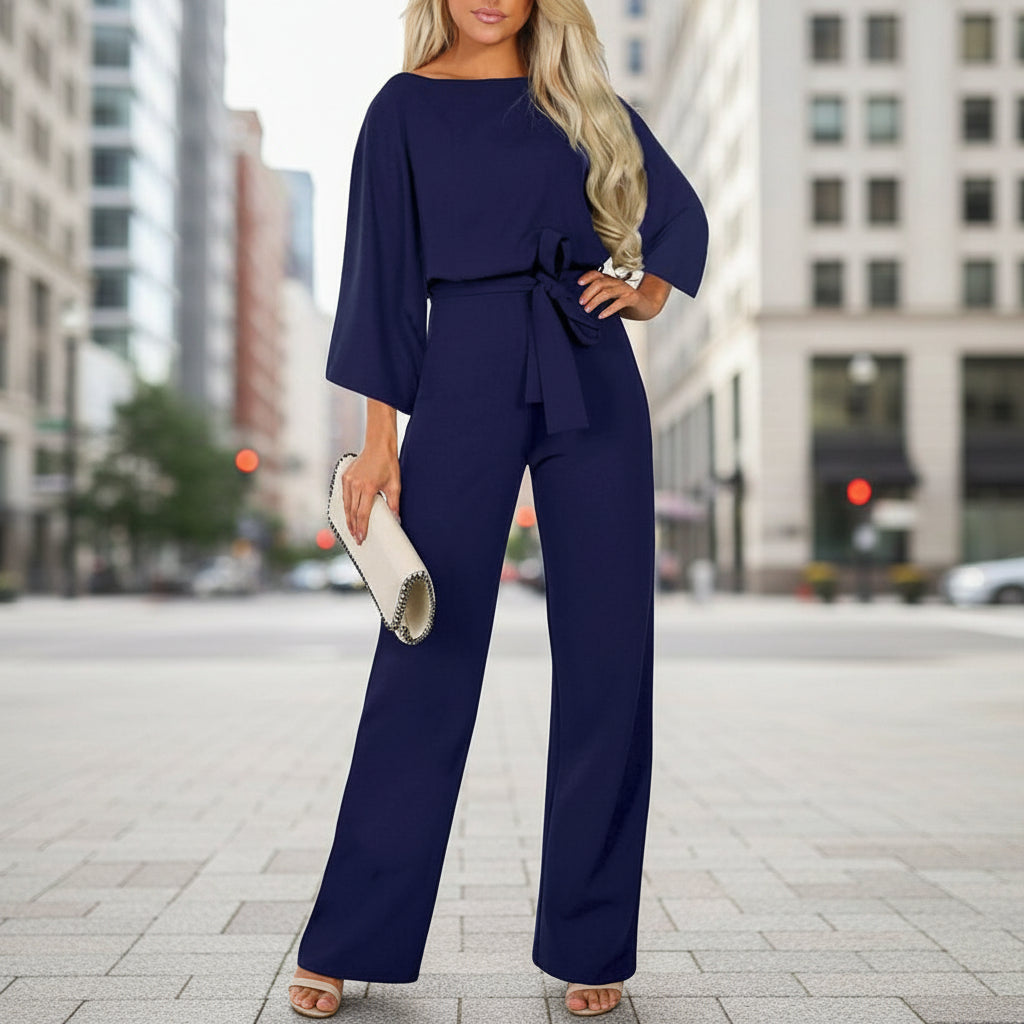 Women's Solid Color Slim-Fit Long Sleeve Knit Jumpsuit | 3 Colors S–XXL