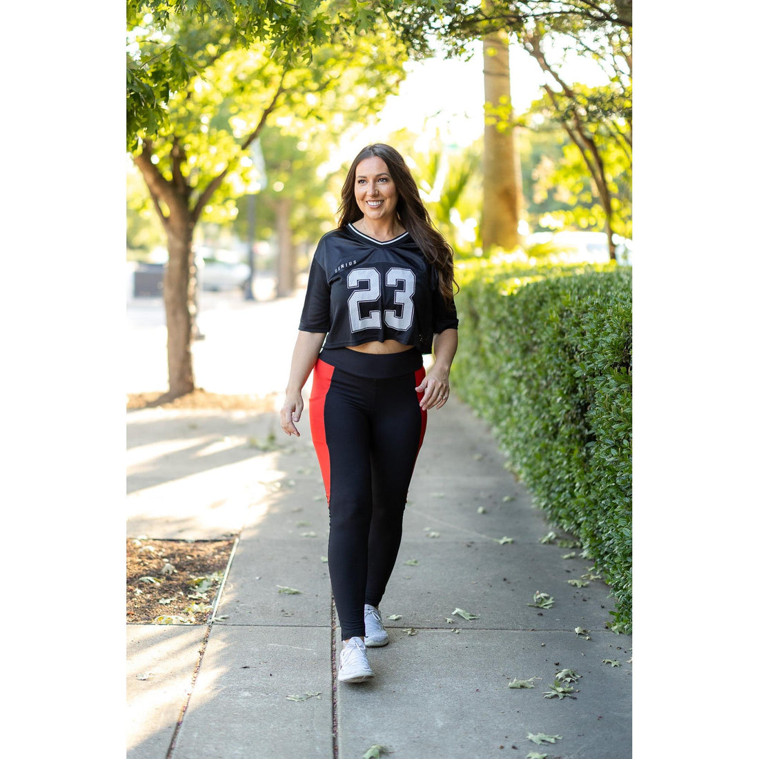 Women's The Roxie - Red Panel Full Length Leggings