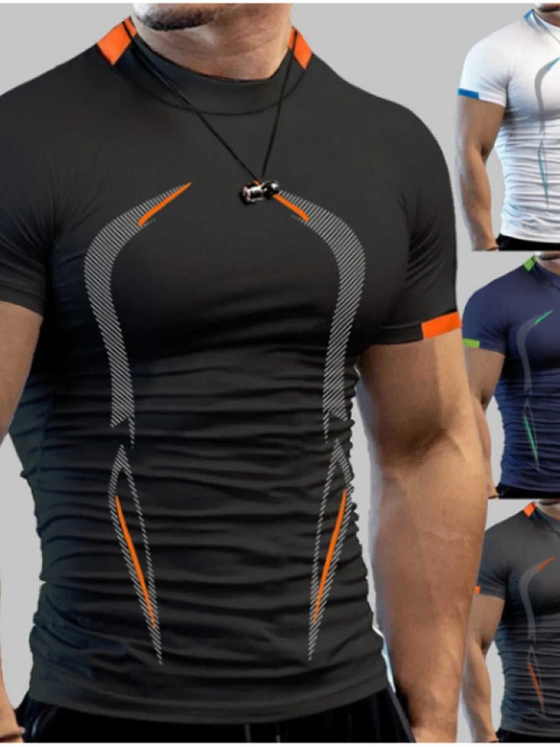 Men's Active Full Size Mock Neck Short Sleeve T-Shirt Plus Size
