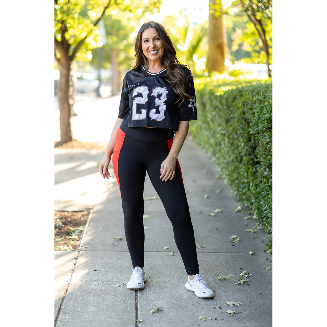 Women's The Roxie - Red Panel Full Length Leggings