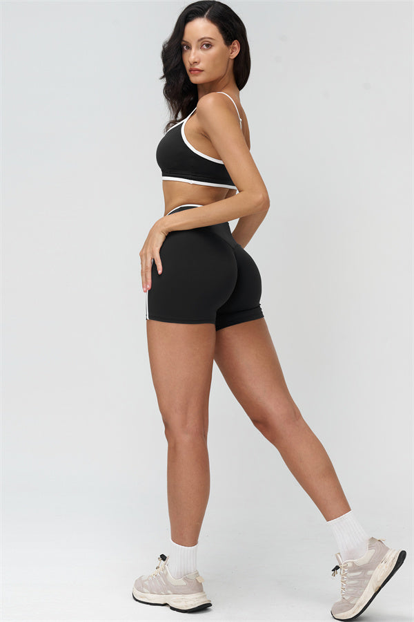 Women's "The Crave" Contrast Sports Bra Shorts 2-Piece Set