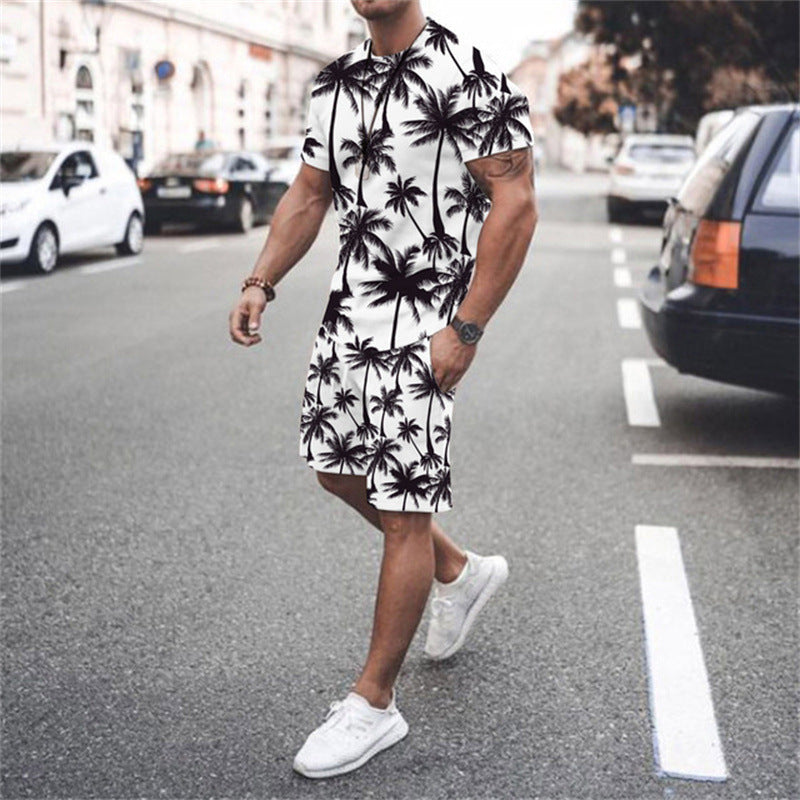 Men's Digital Color Printed Casual Loose Shorts
