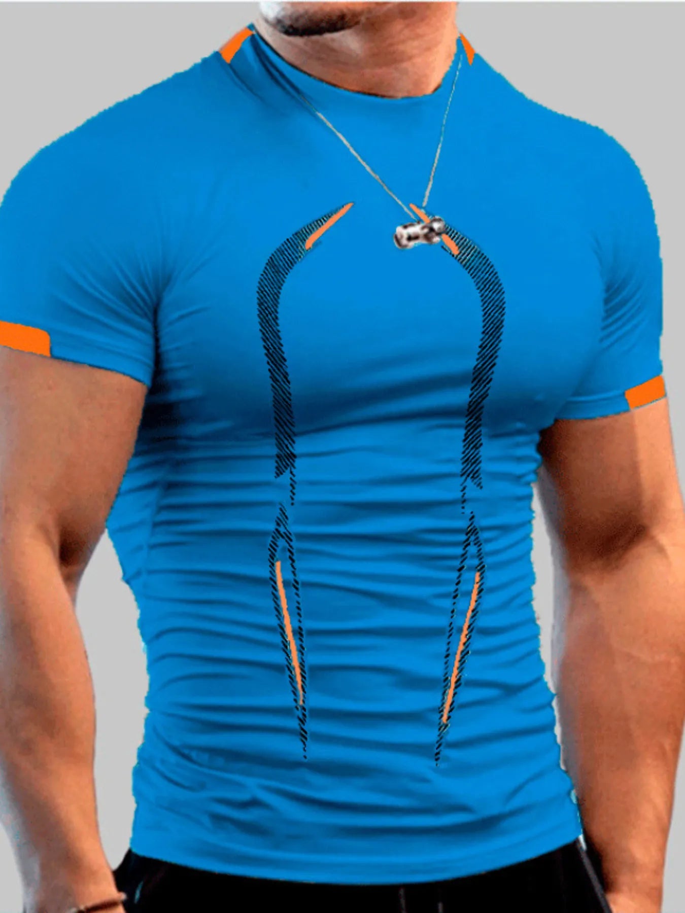 Men's Active Full Size Mock Neck Short Sleeve T-Shirt Plus Size