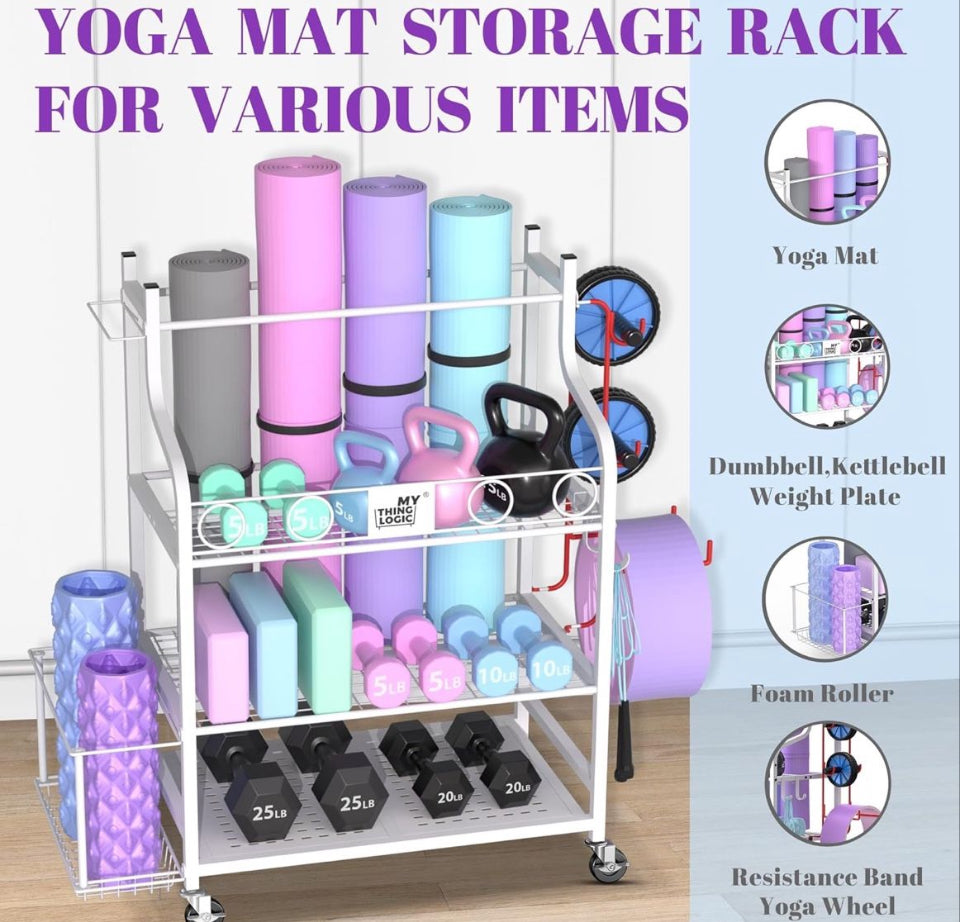 Mythinglogic Yoga Mat and Home Gym Storage Rack