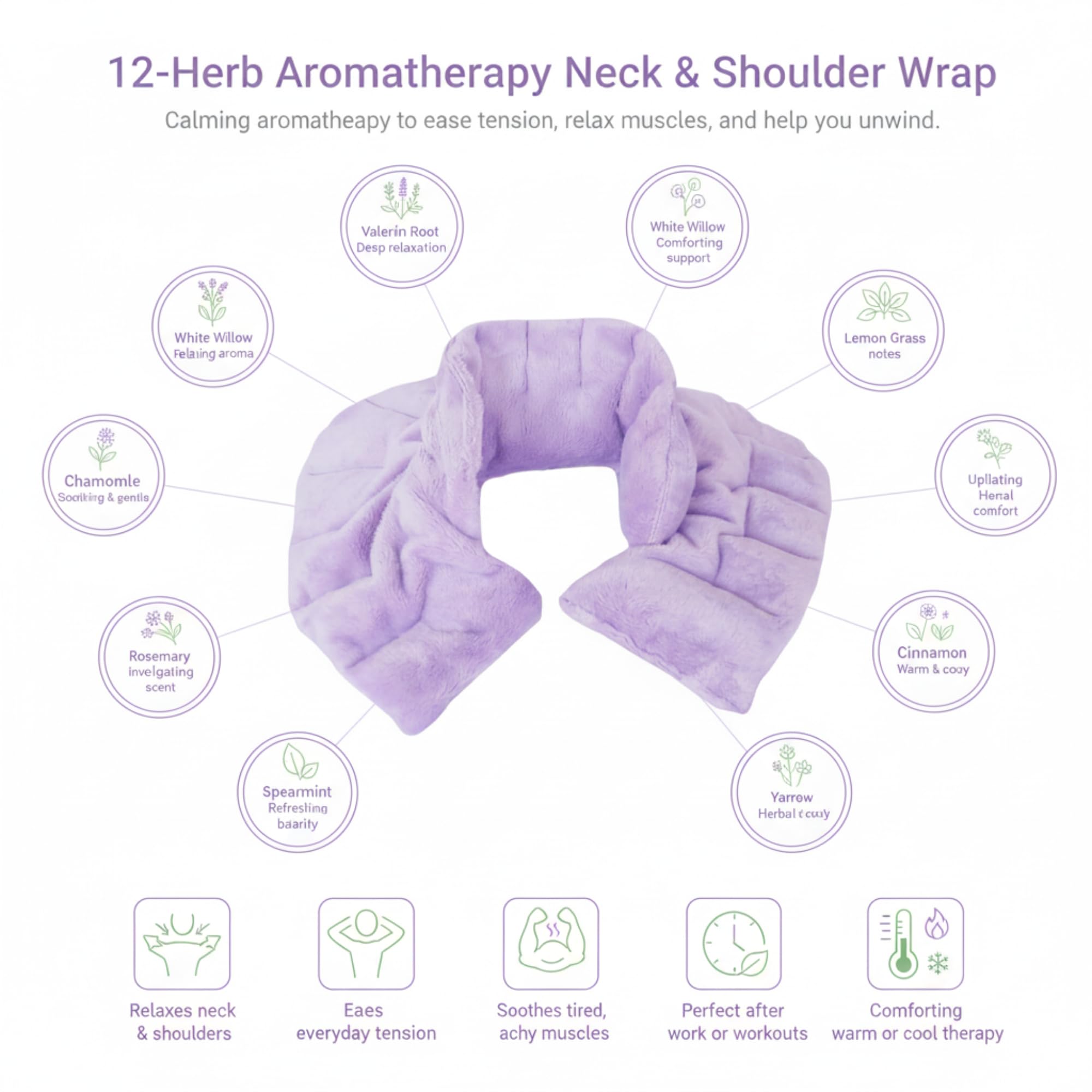 Soothing Herbal Neck & Shoulder Wrap – Hot/Cold Aromatherapy
