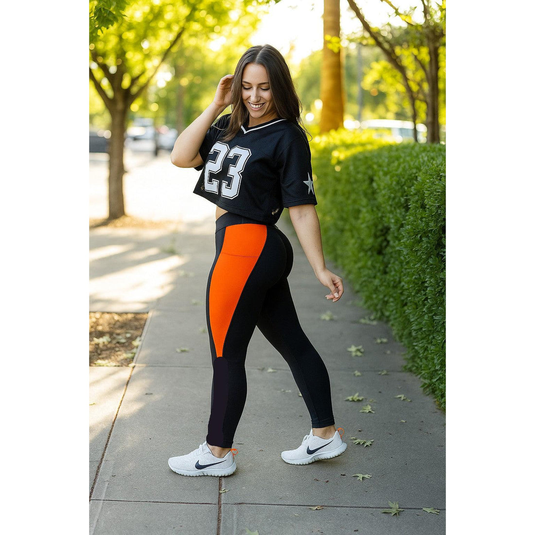 Women's The Tatumn - Orange  Panel Leggings