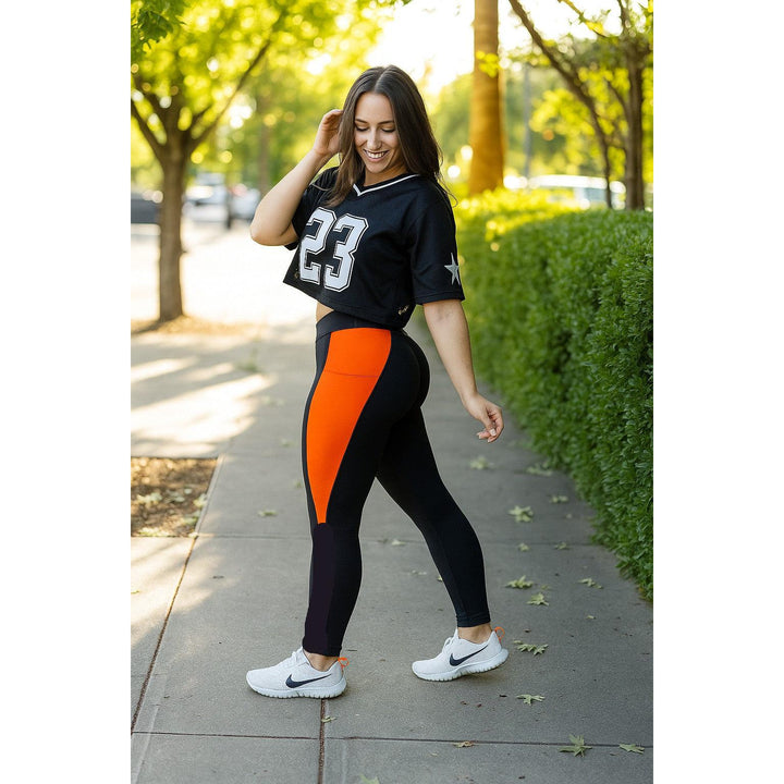 Women's The Tatumn - Orange  Panel Leggings