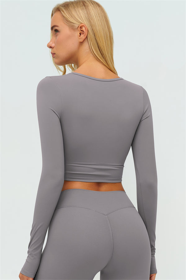 Women's The Lushness Long Sleeve Crop Top Shorts 2-Piece Set