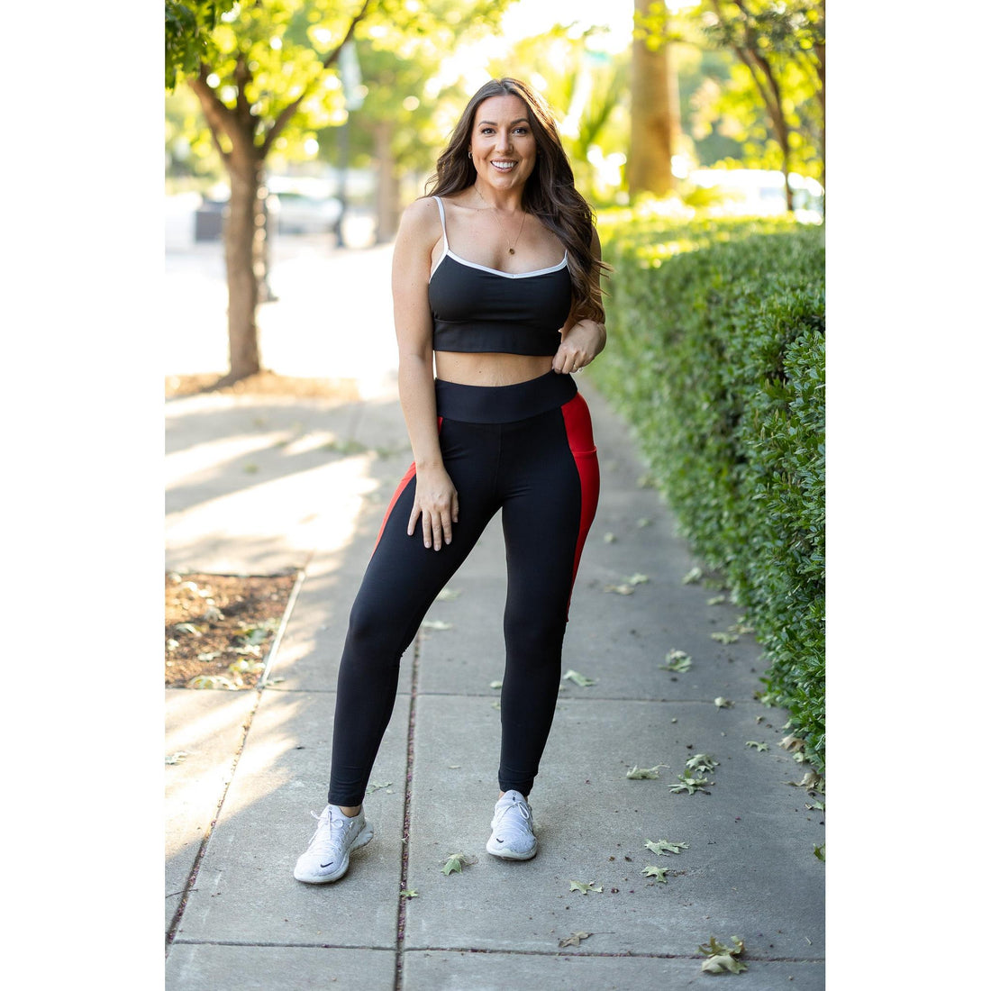 Women's The Roxie - Red Panel Full Length Leggings