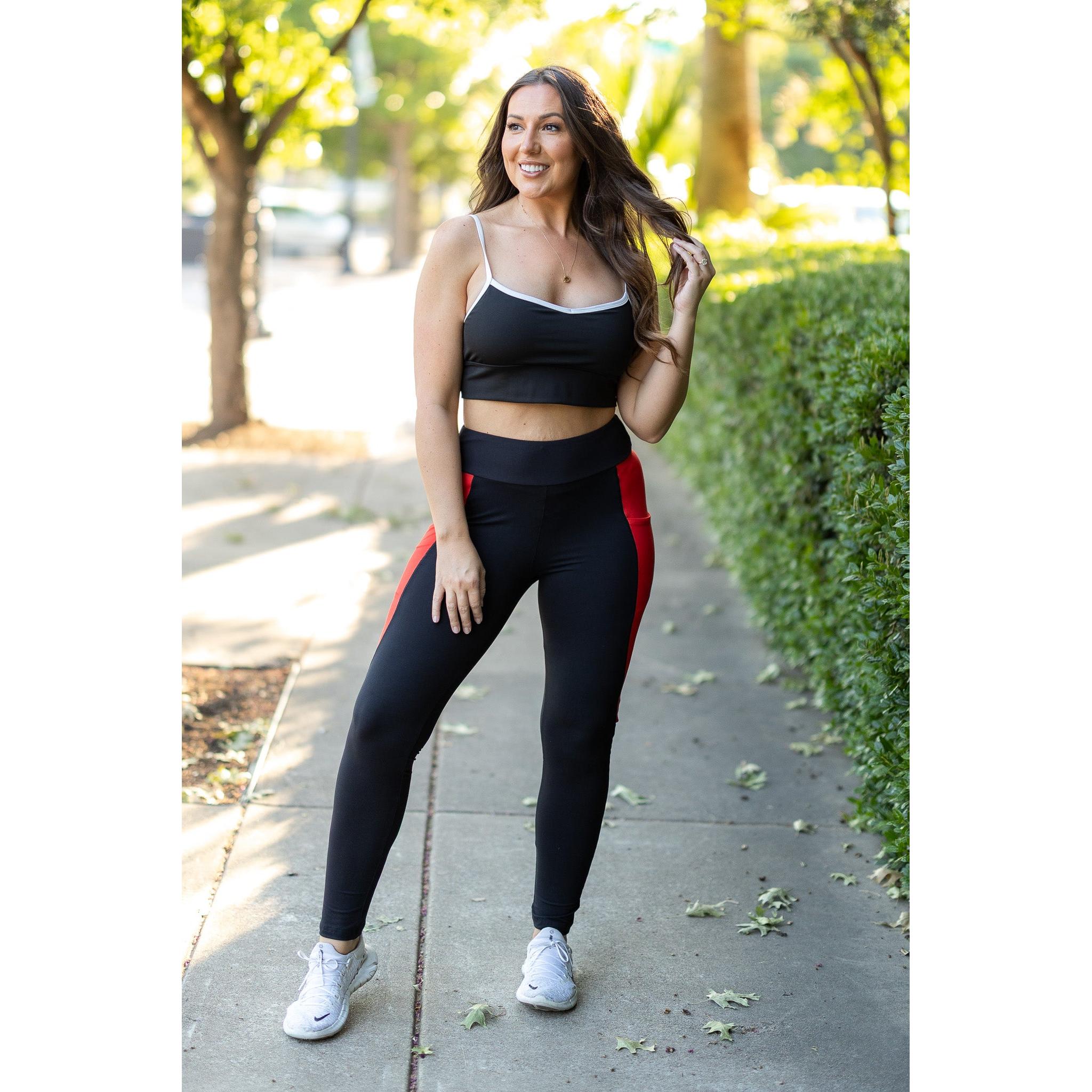 Women's The Roxie - Red Panel Full Length Leggings