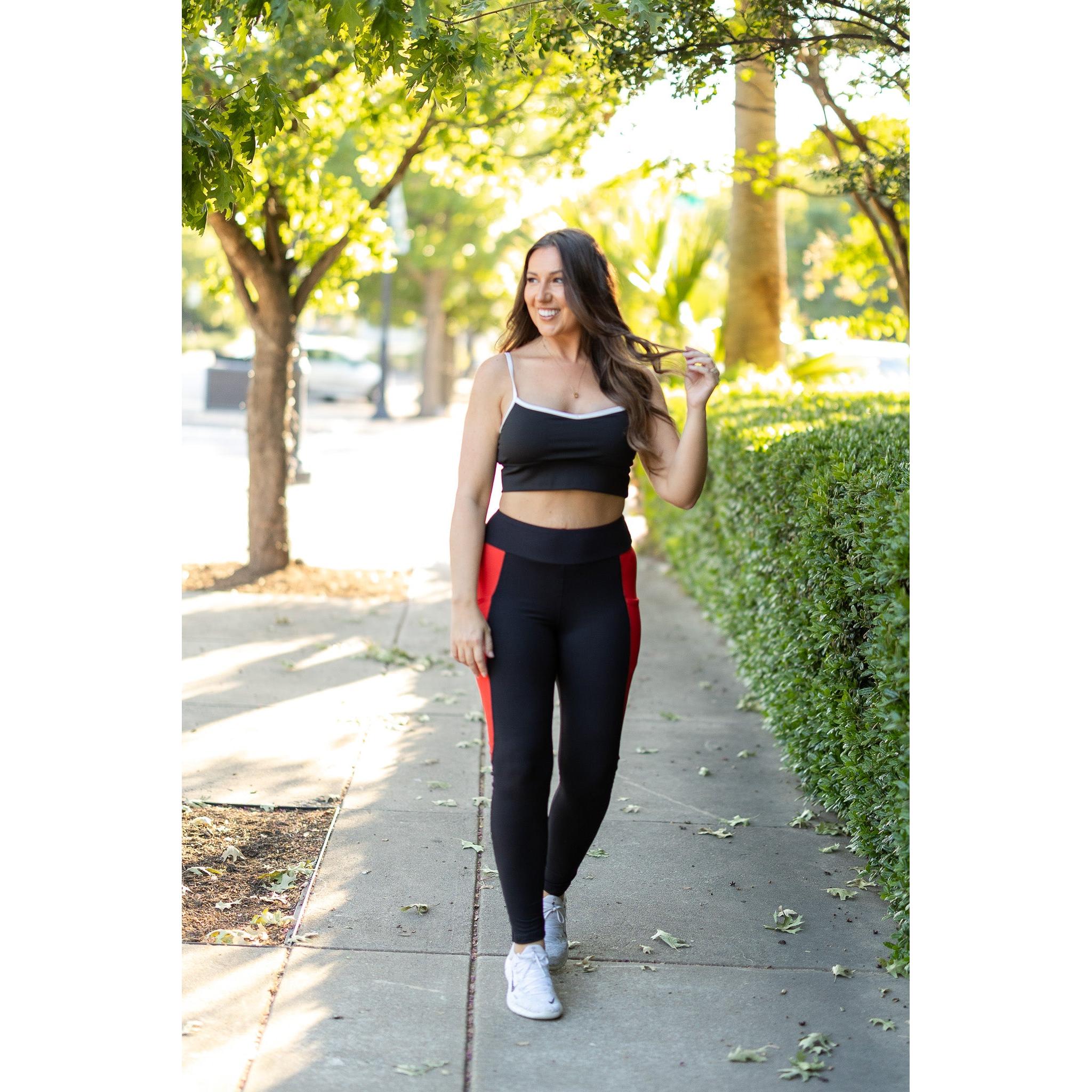 Women's The Roxie - Red Panel Full Length Leggings