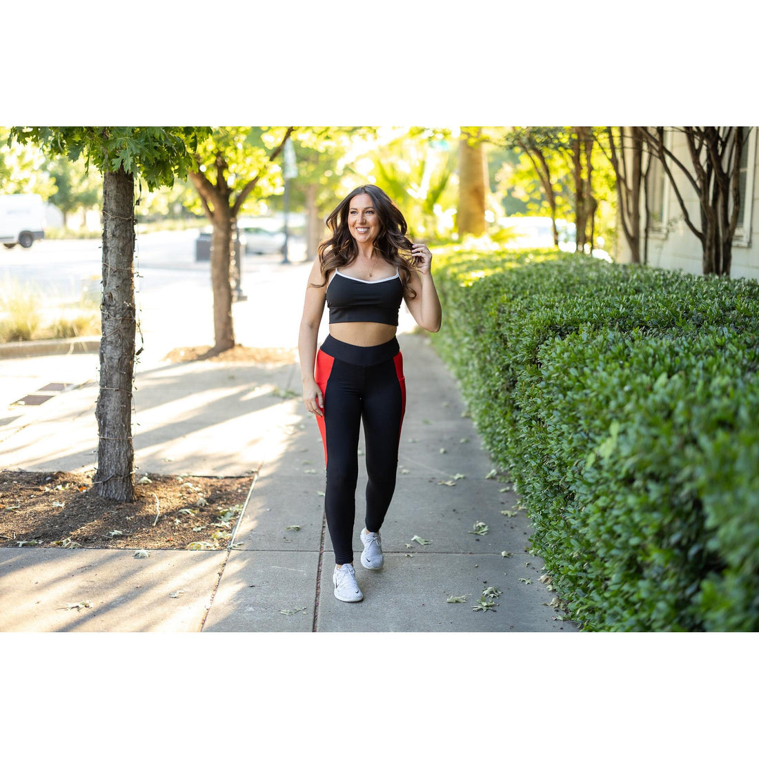 Women's The Roxie - Red Panel Full Length Leggings