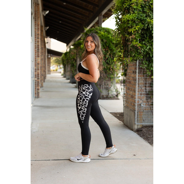 Women's The Carolina - Cow Print Panel Leggings